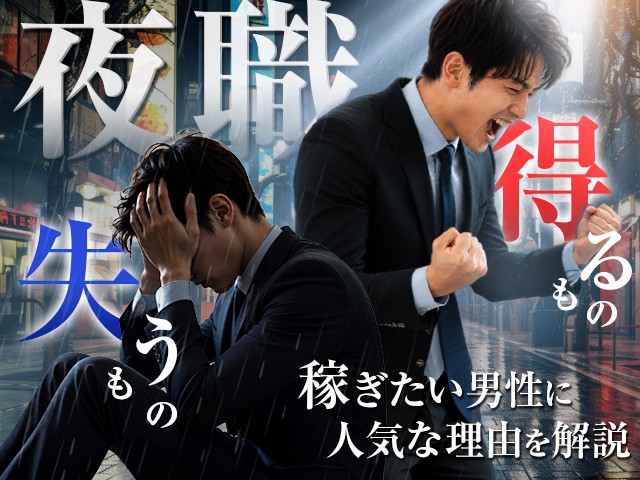 夜職で失うものと得るものは？稼ぎたい男性に人気な理由を解説