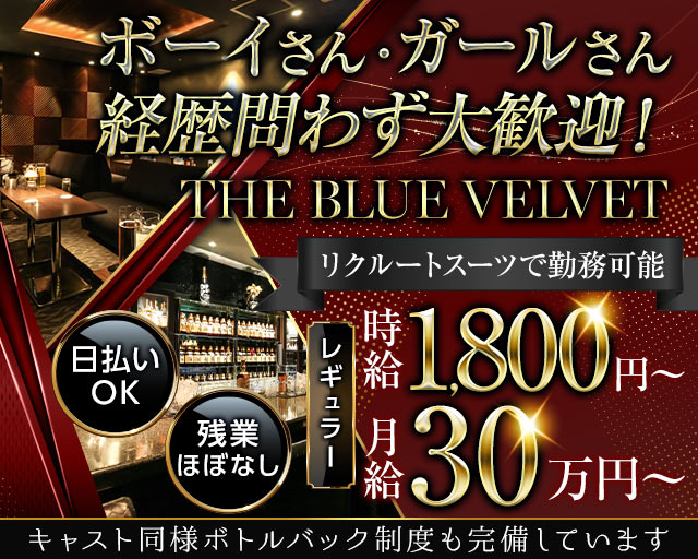 THE BLUE VELVET（ザ・ブルーベルベット）(錦)のボーイ・男性求人