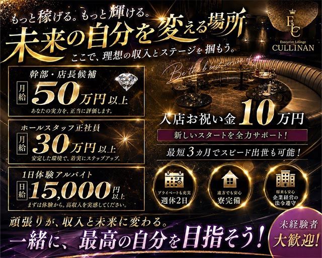 CULLINAN（カリナン）(下通り)のボーイ・男性求人