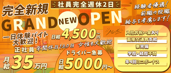 【南浦和】ガールズバー ハレノヒ(南浦和)のボーイ・男性求人
