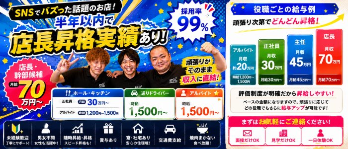焼肉とバニーガール名古屋錦店(錦)のボーイ・男性求人