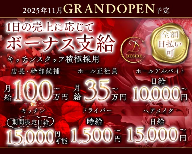 DESIRE（デザイア）(片町)のボーイ・男性求人